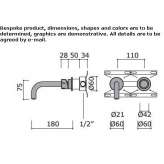 2-hole wall-mounted washbasin tap in stainless steel Ceiba