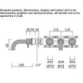 3-hole wall-mounted washbasin tap made of stainless steel Topile