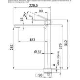 Countertop washbasin faucet with one handle Odra