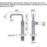 Countertop 1-hole stainless steel washbasin tap Ceiba