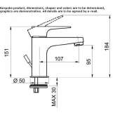 Single-lever countertop washbasin tap Loury