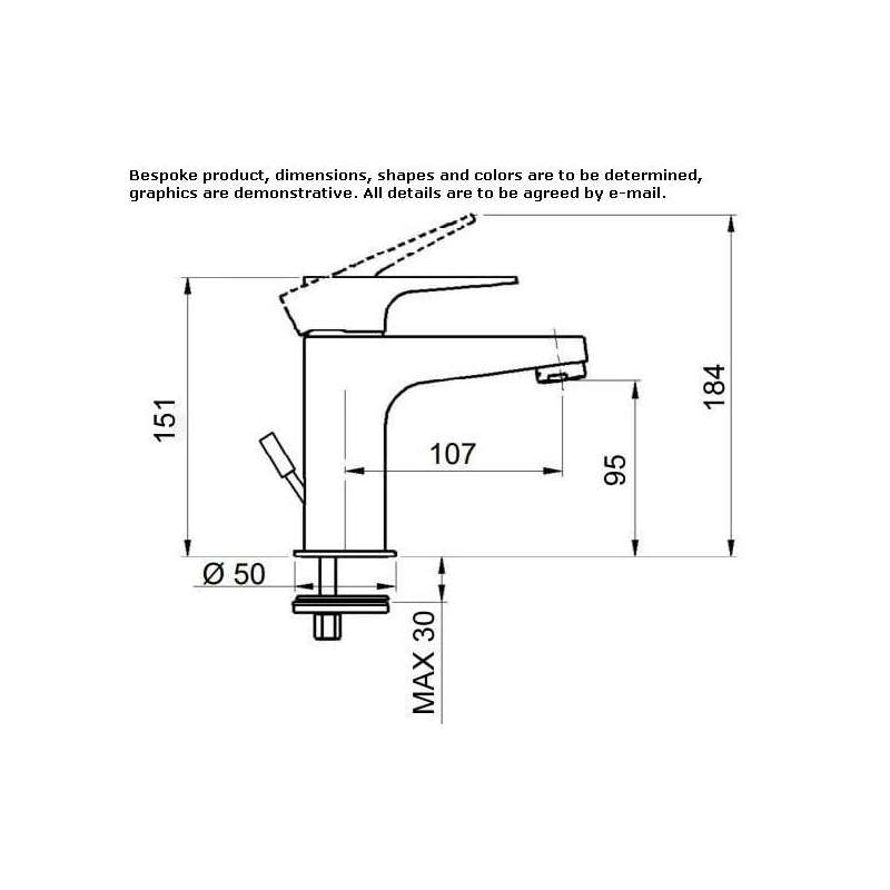 Bateria umywalkowa nablatowa jednouchwytowa Loury