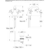 Countertop washbasin tap with 1 hole Fratte