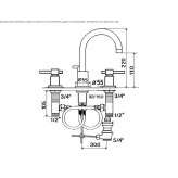 3-hole countertop washbasin tap with individual rosettes Mantinos