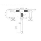 3-hole wall-mounted washbasin tap without stopper Zemmer