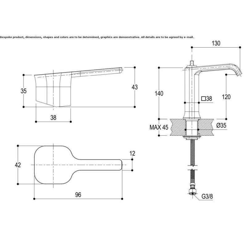 Single-lever countertop washbasin tap Garlenda