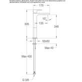 Countertop washbasin tap Claix