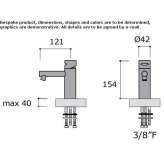 Single-lever countertop washbasin tap made of stainless steel Barkaroe