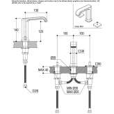 3-hole brass countertop washbasin tap with individual rosettes Stropkov