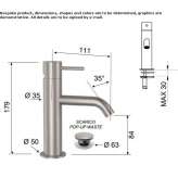 Single-lever countertop washbasin tap made of stainless steel Pedasi