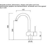 Single-lever countertop washbasin tap with adjustable spout Passons