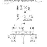 3-hole wall-mounted washbasin tap Slavnoye