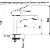 Single-lever countertop washbasin tap Loury