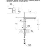 Single-lever countertop washbasin tap Garlenda