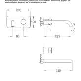 Wall-mounted washbasin tap with plate Corfu