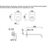 Two-hole, single-lever, wall-mounted washbasin faucet Sarandi