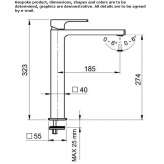 Single-lever countertop washbasin tap Cusuna