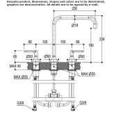 3-hole countertop washbasin tap with flow limiter Fundulea