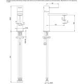 Single-lever washbasin tap without stopper Etriche