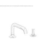 2-hole countertop washbasin faucet with single handle, made of chrome-plated brass Wickham