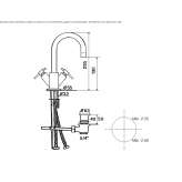 1-hole countertop washbasin tap Mantinos