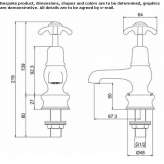 2-hole washbasin tap with single rosettes Palatka
