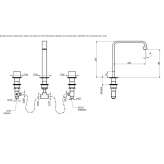 3-hole countertop washbasin tap Bichl