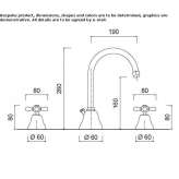 3-hole countertop washbasin tap with adjustable spout Brunete