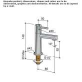 Brass countertop washbasin faucet with a single handle Melres