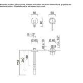 Two-hole, single-lever, wall-mounted washbasin faucet Perafita