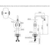 Countertop washbasin tap made of stainless steel, 1-hole Sonico