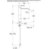 Single-lever countertop washbasin tap without waste Osychky