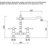 2-hole countertop washbasin tap without cork Slavnoye