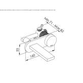 2-hole wall-mounted washbasin tap with plate Zandt