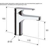 Single-lever countertop washbasin tap Pisco