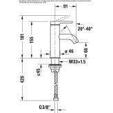 Single-lever washbasin tap Thiene