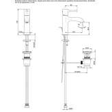 Washbasin tap with flow limiter and cork stopper Kenzhe