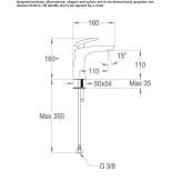 Single-lever countertop washbasin tap without waste Bayside