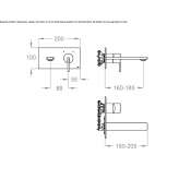 Stainless steel wall-mounted washbasin tap with plate Fountain