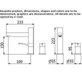 3-hole countertop washbasin tap Salida