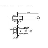 2-hole wall-mounted washbasin tap Mantinos