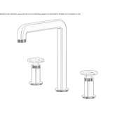 Bateria umywalkowa nablatowa 3-otworowa Rognes