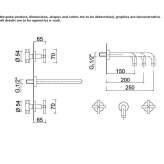 3-hole wall-mounted washbasin tap Lyford