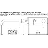 2-otworowa bateria umywalkowa ścienna Leck