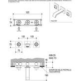 3-hole brass wall-mounted washbasin tap with individual rosettes Stropkov