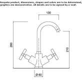 1-hole countertop washbasin tap with adjustable spout Lyford