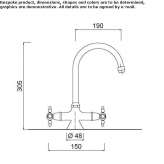 1-hole countertop washbasin tap with adjustable spout Oronsko