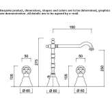 3-hole countertop washbasin tap Magor