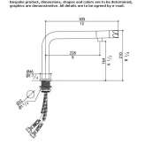 Countertop washbasin tap made of stainless steel Sestino