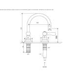 2-hole countertop washbasin tap Lytle